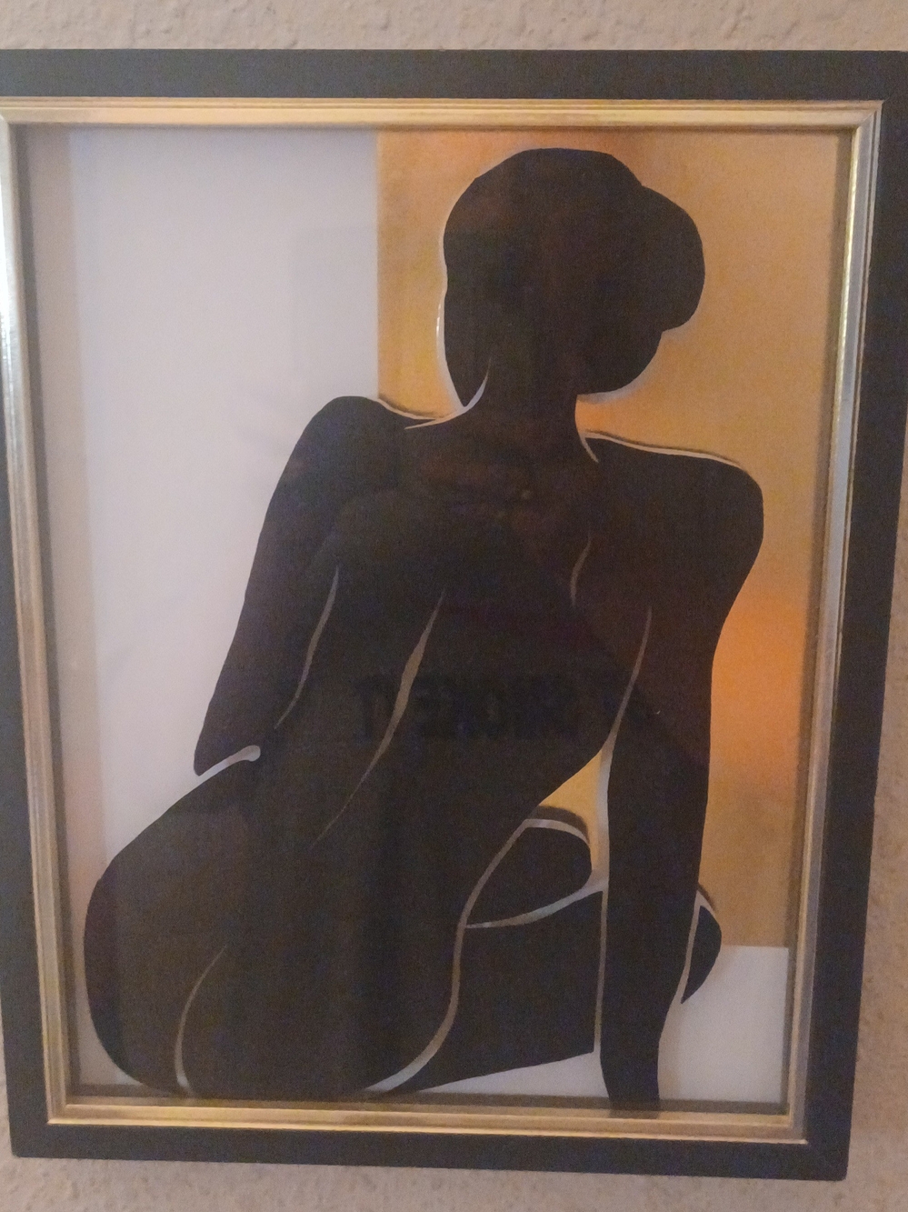 Framed Black Silhouette Female Figure Wall Art - Elegant Home Accent